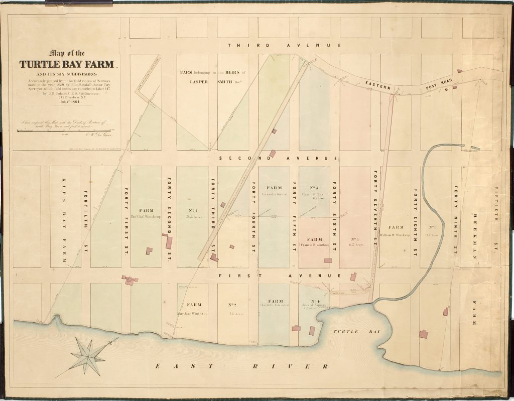 Map of the Turtle Bay Farm 1860s