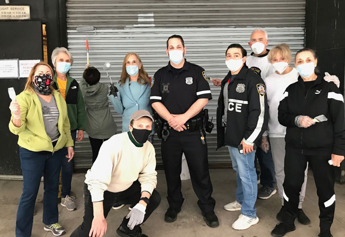 TBA volunteers at the NYPD Graffiti Clean Up Day